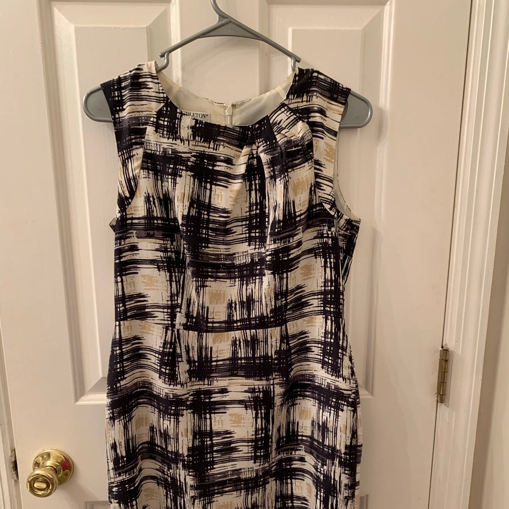 Pendleton sleeveless silk dress, neutral colors